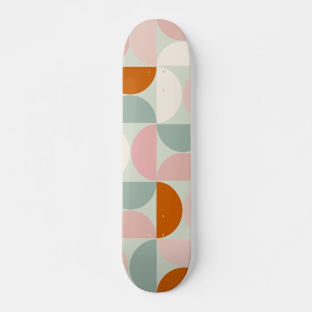 Modernes, grün blütendes Orangenmuster des Mittelj Skateboard (Vorne)