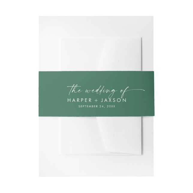 Modernes Grün die Hochzeit der Einladung Bauchband Einladungsbanderole (Vorderseite Beispiel)