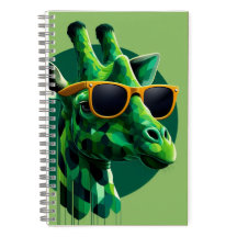 Modernes Grün-farbiges GiraffenNotebook