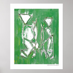Modernes Grün Ökologische Abstrakte Kunst Poster