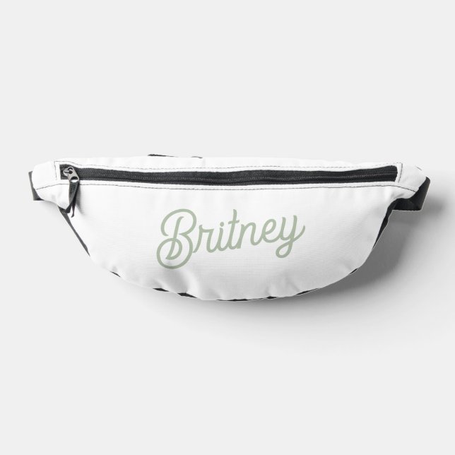 Modernes, grün Personalisiertes Monogramm und Name Bauchtasche (Ablage )