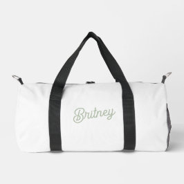 Modernes, grün Personalisiertes Monogramm und Name Duffle Bag