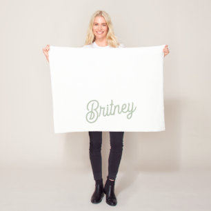 Modernes, grün Personalisiertes Monogramm und Name Fleecedecke