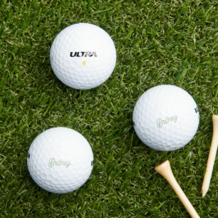 Modernes, grün Personalisiertes Monogramm und Name Golfball