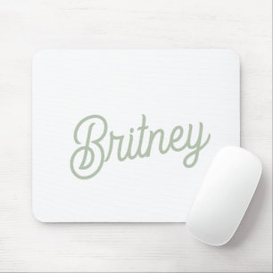 Modernes, grün Personalisiertes Monogramm und Name Mousepad