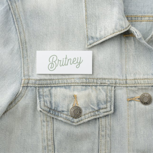 Modernes, grün Personalisiertes Monogramm und Name Namensschild (Beispiel)