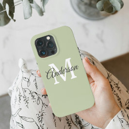 Modernes Grün | Persönliche Initialzündung Case-Mate iPhone Hülle