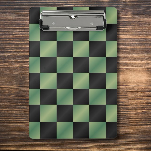 Modernes, grün-schwarzes Licht Mini Klemmbrett (Von Creator hochgeladen)