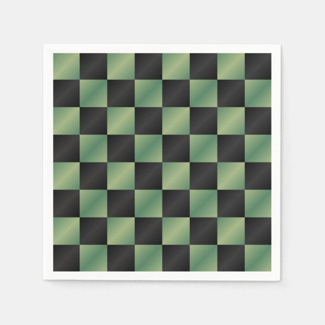 Modernes, grün-schwarzes Licht Serviette (Vorderseite)