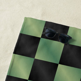 Modernes, grün-schwarzes Licht Strandtuch