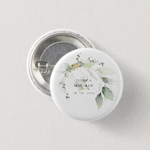 Modernes Grün und Gold Eukalyptus   Button