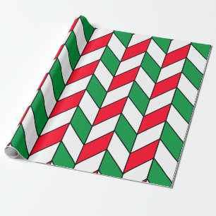 Modernes Grün-Weihnachtsgebäck Zickzack Geschenkpapier