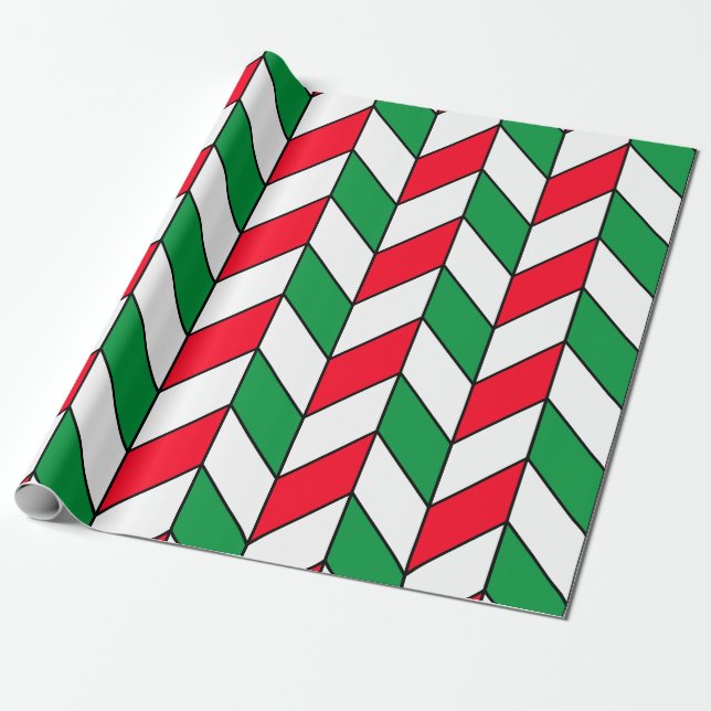Modernes Grün-Weihnachtsgebäck Zickzack Geschenkpapier (Ungerollt)