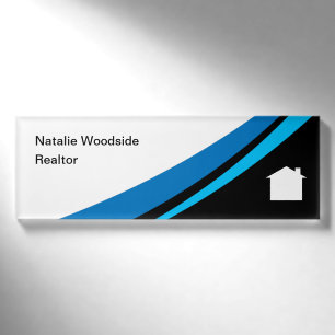 Modernes Grundstücksmakler-Haus-Symbol Namenschild