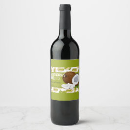Modernes grünes Coquito de Pistachio Flaschenetike Weinetikett
