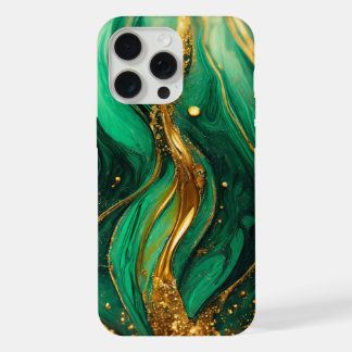 Modernes grünes Gold Eleganter Marmor iPhone 15 Pro Max Hülle