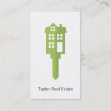 Modernes grünes Haus-Logo Immobilien Geschäftskart