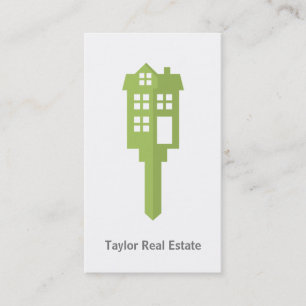 Modernes grünes Haus-Logo Immobilien Geschäftskart Visitenkarte
