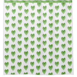 Modernes grünes Herz-Blatt-Muster Duschvorhang