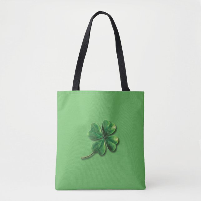 Modernes grünes irisches Kleeblatt Tasche (Vorderseite)