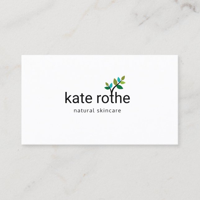 Modernes grünes Leaf strahlt natürliche Bio Schönh Visitenkarte (Vorderseite)