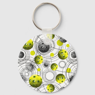 Modernes grünes Pickleball Schlüsselanhänger