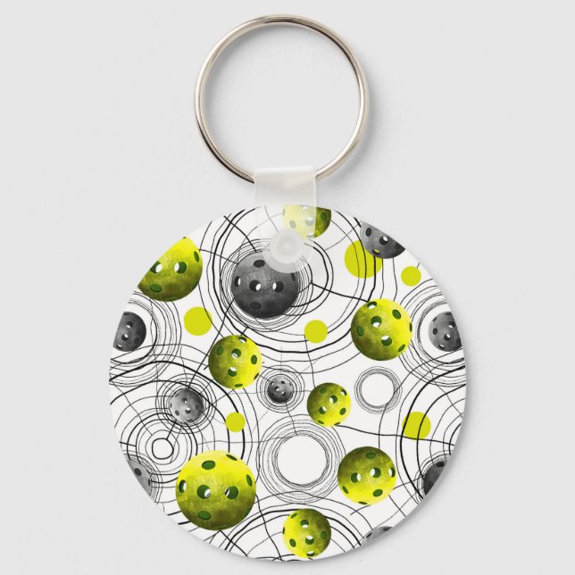 Modernes grünes Pickleball Schlüsselanhänger (Vorderseite)