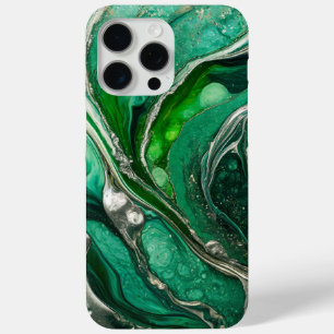 Modernes grünes Silber Eleganter Marmor Case-Mate iPhone Hülle