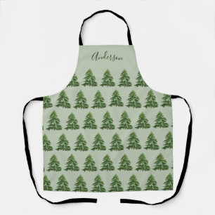 Modernes, grünes Weihnachtsbaumgebäck Schürze
