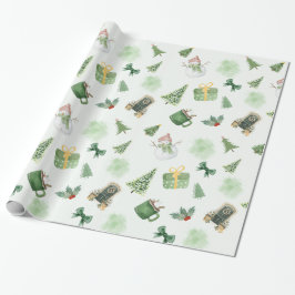 Modernes grünes Weihnachtsgebäck Geschenkpapier