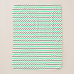 Modernes, grünes, Zickzack Muster Sherpadecke