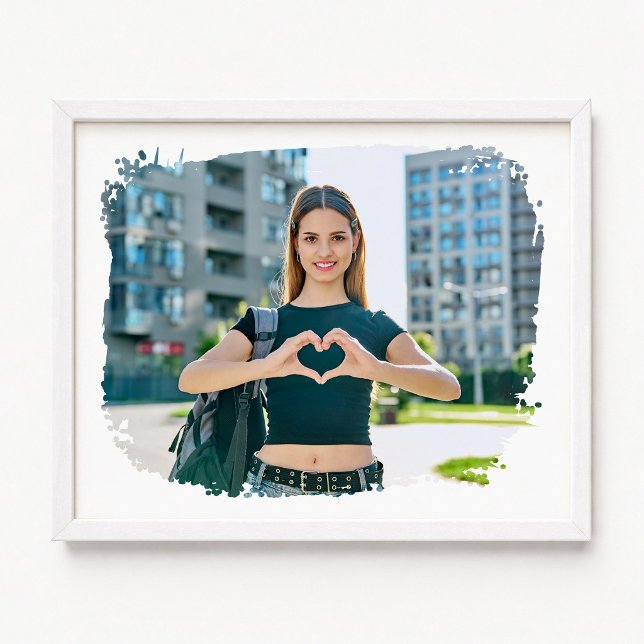 Modernes Grunge Border Foto Poster (Modern Grunge Border Photo Poster)