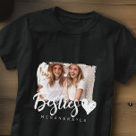 Modernes Grunge Herz Best Friends BESTE FREUNDIN F T-Shirt<br><div class="desc">Design setzt sich aus lustiger und spielerischer Typografie mit Sans Serif und Serif Schriftart zusammen. Fügen Sie ein benutzerdefiniertes Foto hinzu.</div>