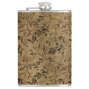 Modernes Grunge Leaf Muster - Flask Flachmann