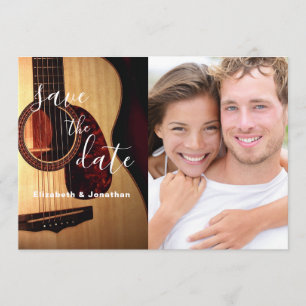 Modernes Guitar Musical Save the Date Foto