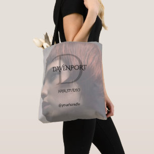 Modernes Haarstudio-Foto-Handle-Monogramm Tasche