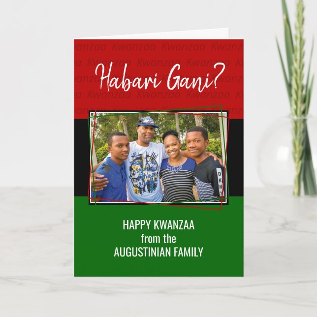 Modernes HABARI GANI Foto Kwanzaa Feiertagskarte (Vorderseite)
