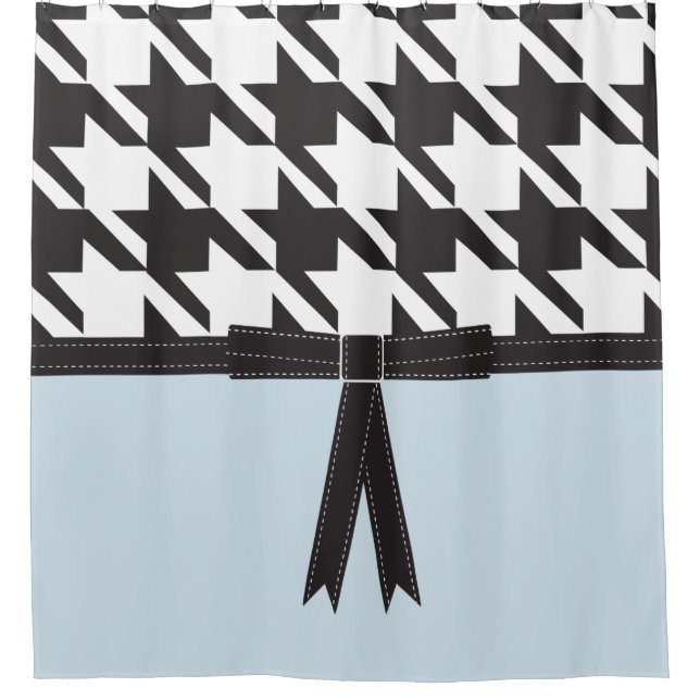 Modernes Hahnentrittmuster Duschvorhang (Vorderseite)
