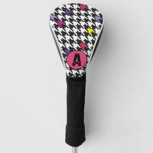Modernes Hahnentrittmuster Muster Rosa Lila Gelb Golf Headcover
