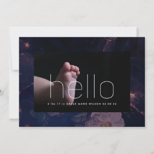 Modernes hallo Foto lila Blumengeburt