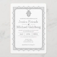 Modernes hamsa geometrische Hochzeitseinladung
