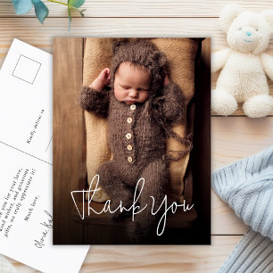 Modernes, handgeschriebenes Baby-Dusche Foto Viele Postkarte