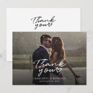 Modernes handgeschriebenes Hochzeitstag Foto Viele Mitteilungskarte