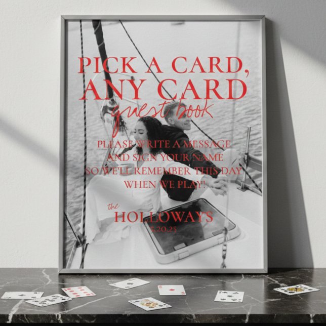 Modernes handgeschriebenes Kartenspiel - Gästebuch (Modern Handwritten Playing Card Guest Book Sign)