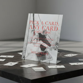 Modernes handgeschriebenes Kartenspiel - Gästebuch Sockelschild