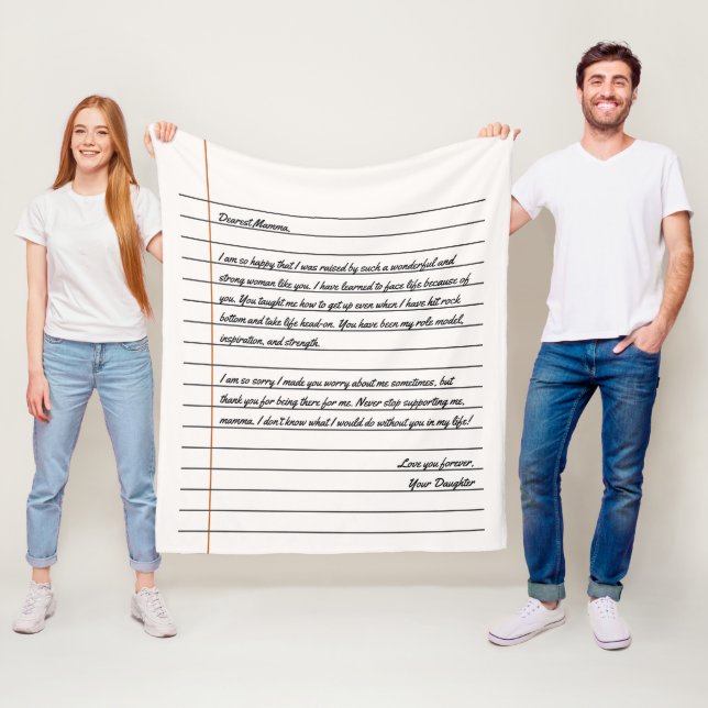 Modernes handgeschriebenes Letter Notebook-Papier  Fleecedecke (Beispiel)