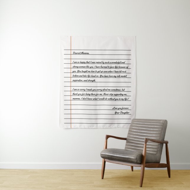 Modernes handgeschriebenes Letter Notebook-Papier  Wandteppich (Beispiel)