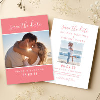 Modernes handgeschriebenes Script Coral Pink Weddi