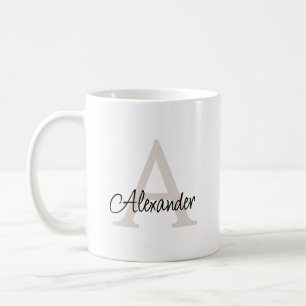 Modernes handgeschriebenes Script Monogram & Name Kaffeetasse