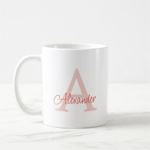 Modernes handgeschriebenes Script Monogram & Name Kaffeetasse